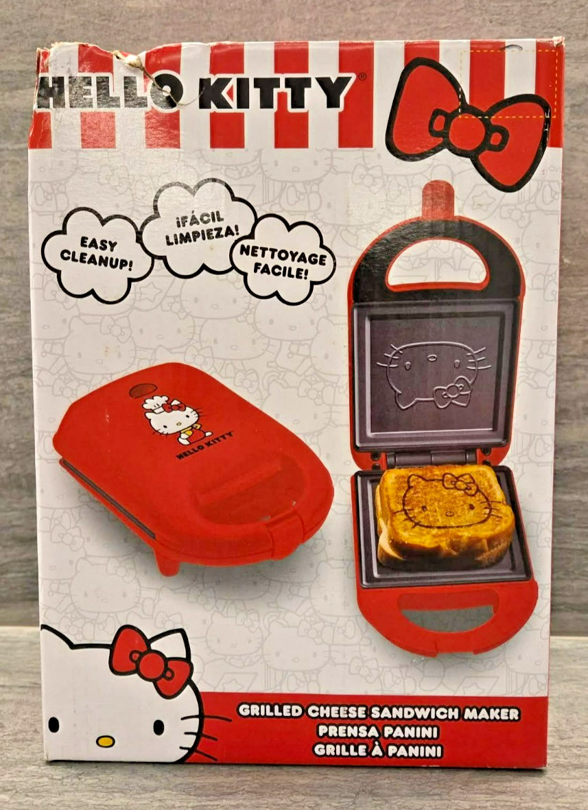 Hello Kitty Grilled Cheese Sandwich Maker Kitchen Appliance Red Sanrio Stamp NEW