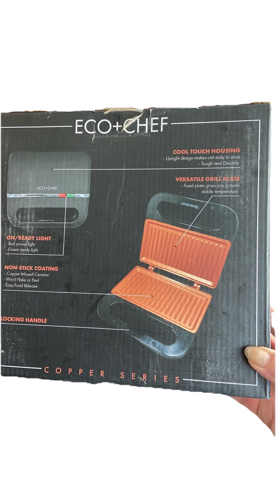 Eco Chef Premium Nonstick Copper Ceramic Indoor Kitchen Contact Grill