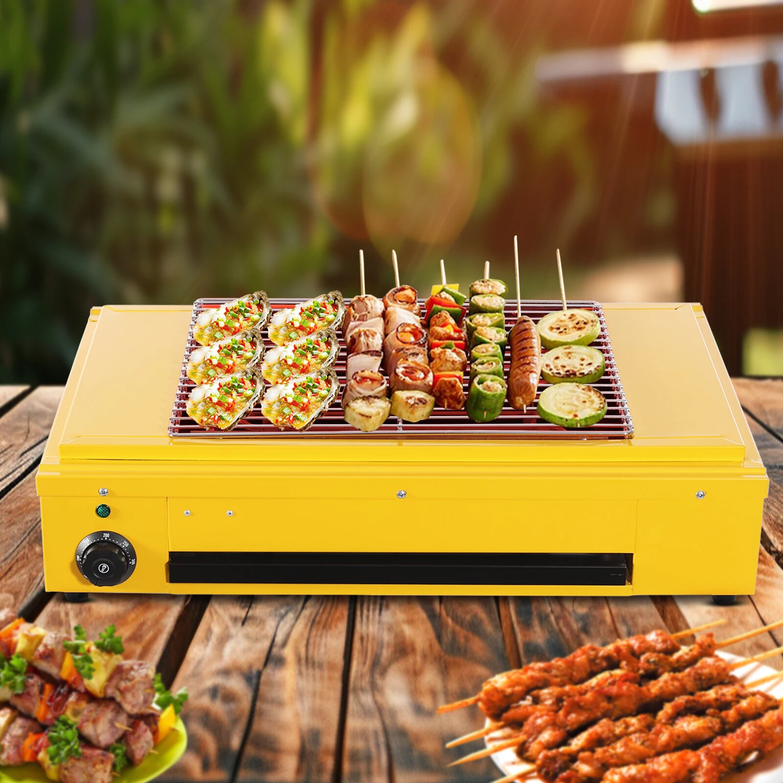 Portable Outdoor Barbecue Grill Electric Grill Electric Indoor Grill Yellow