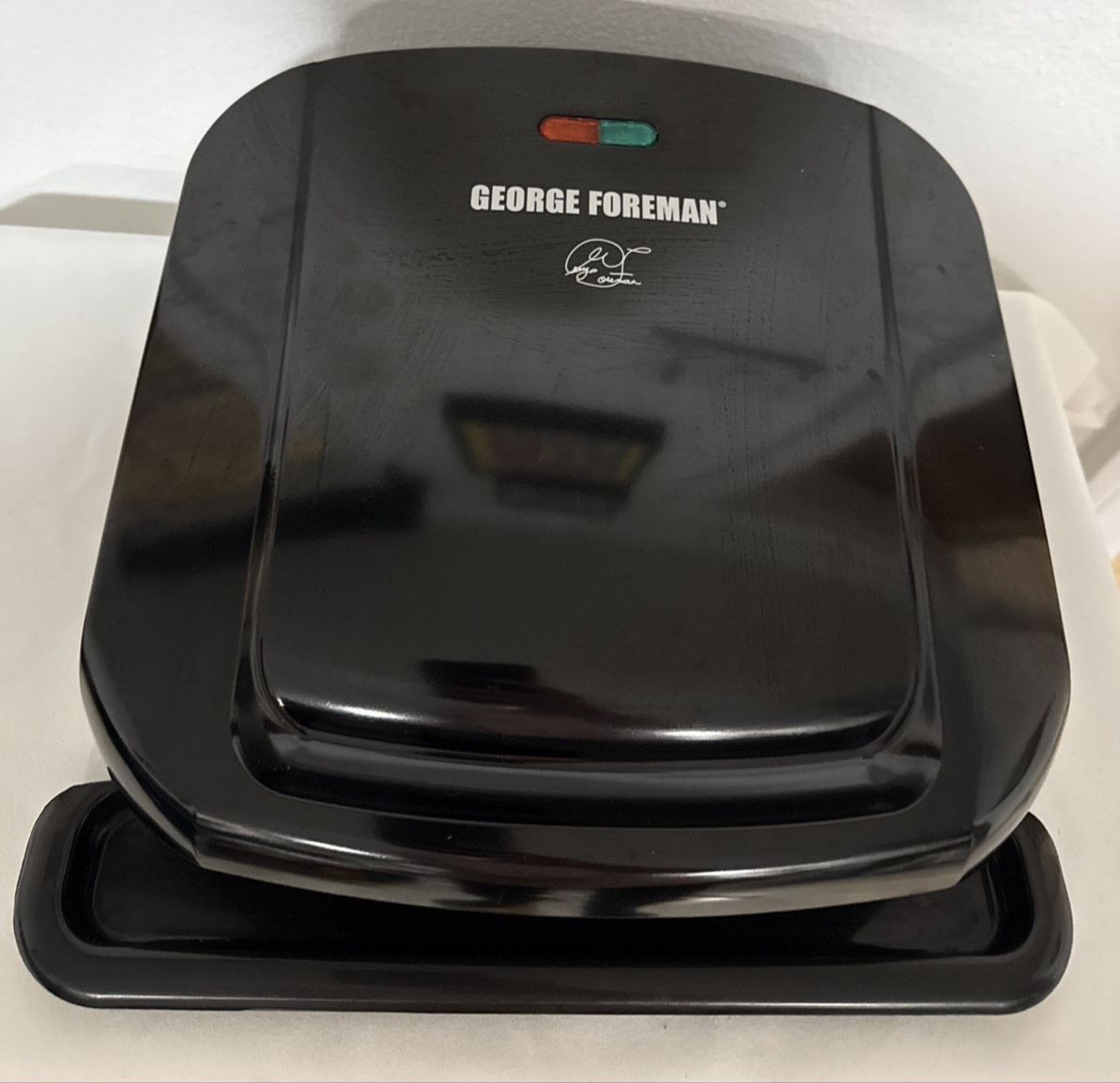 Family Size George Foreman 4-Serving Grill & Panini Removable Plates Black