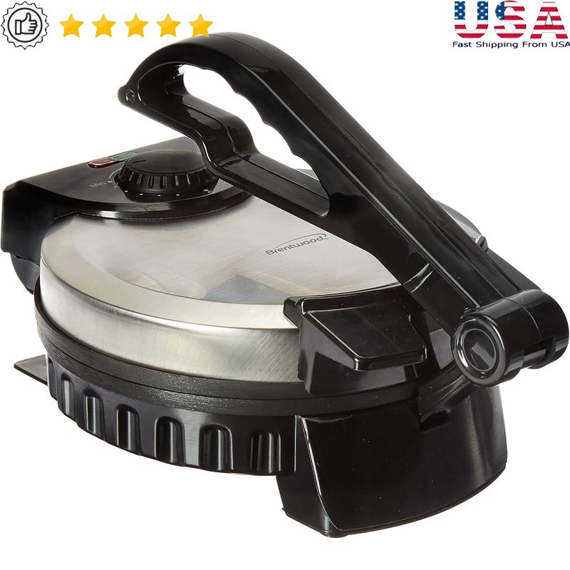 8 Inch Tortilla Maker Non Stick Plates Adjustable Heat Power Indicator New