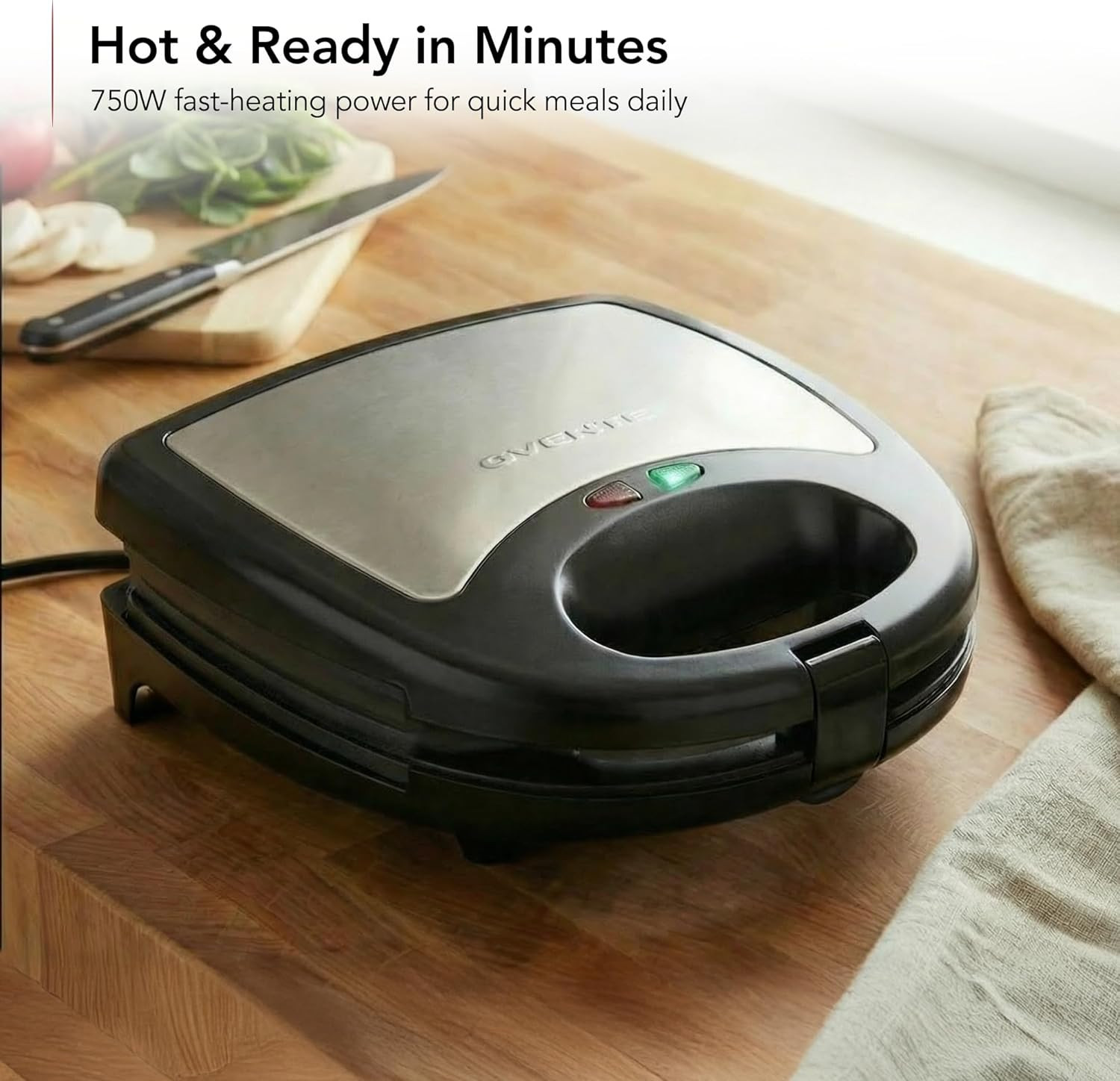 3 in 1 Electric Sandwich Maker, Panini Press Grill and Waffle Iron Set with Remo