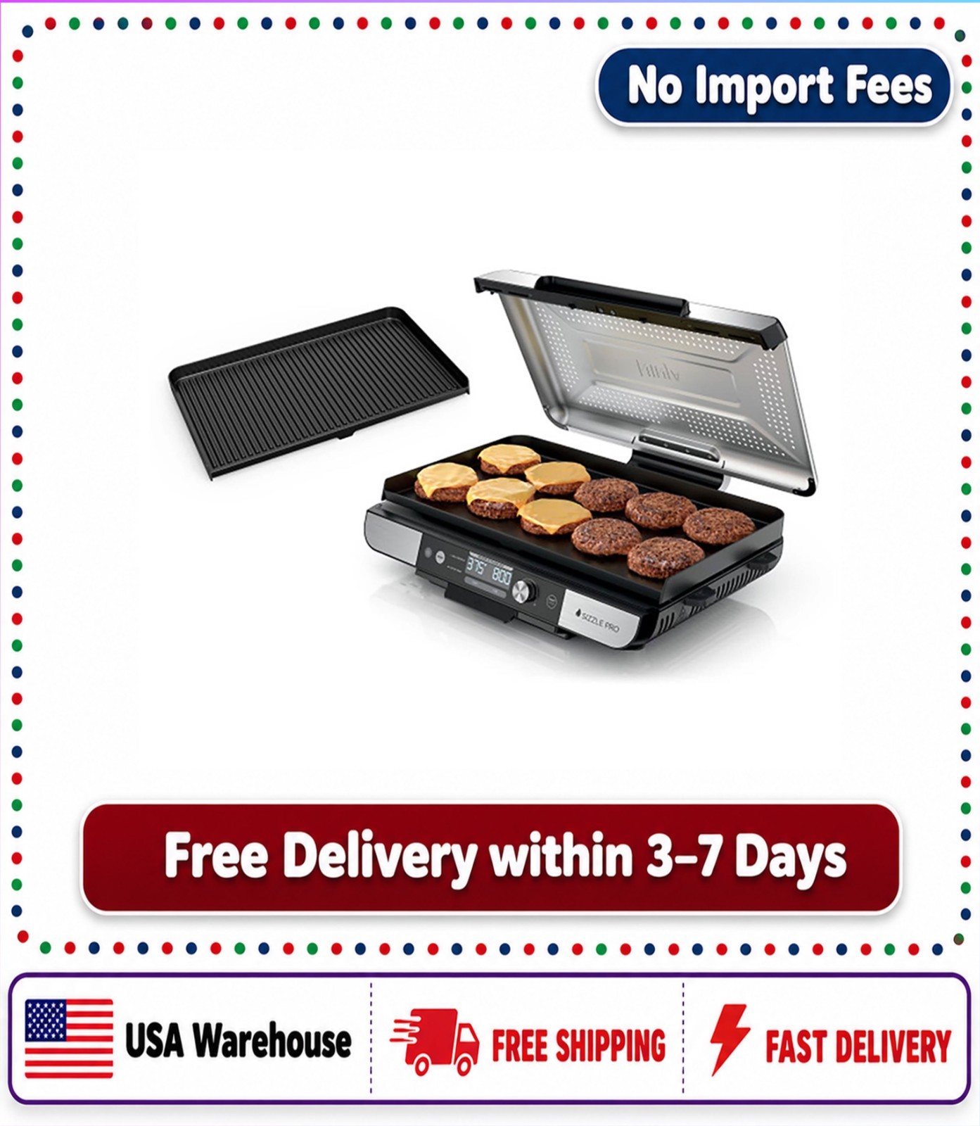 Ninja Sizzle Pro XL 20-in. Indoor Griddle and Grill NEW