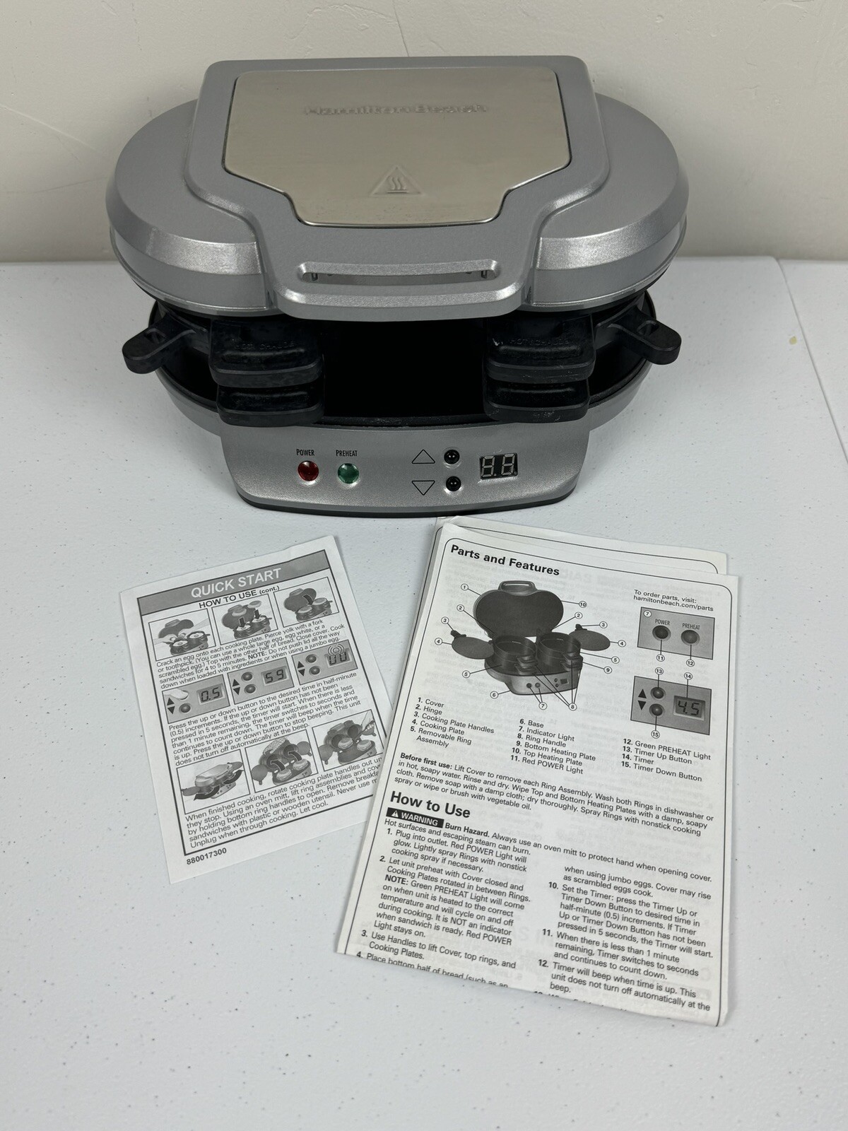 Hamilton Beach Dual Breakfast Sandwich Maker with Timer, Silver (25490A)