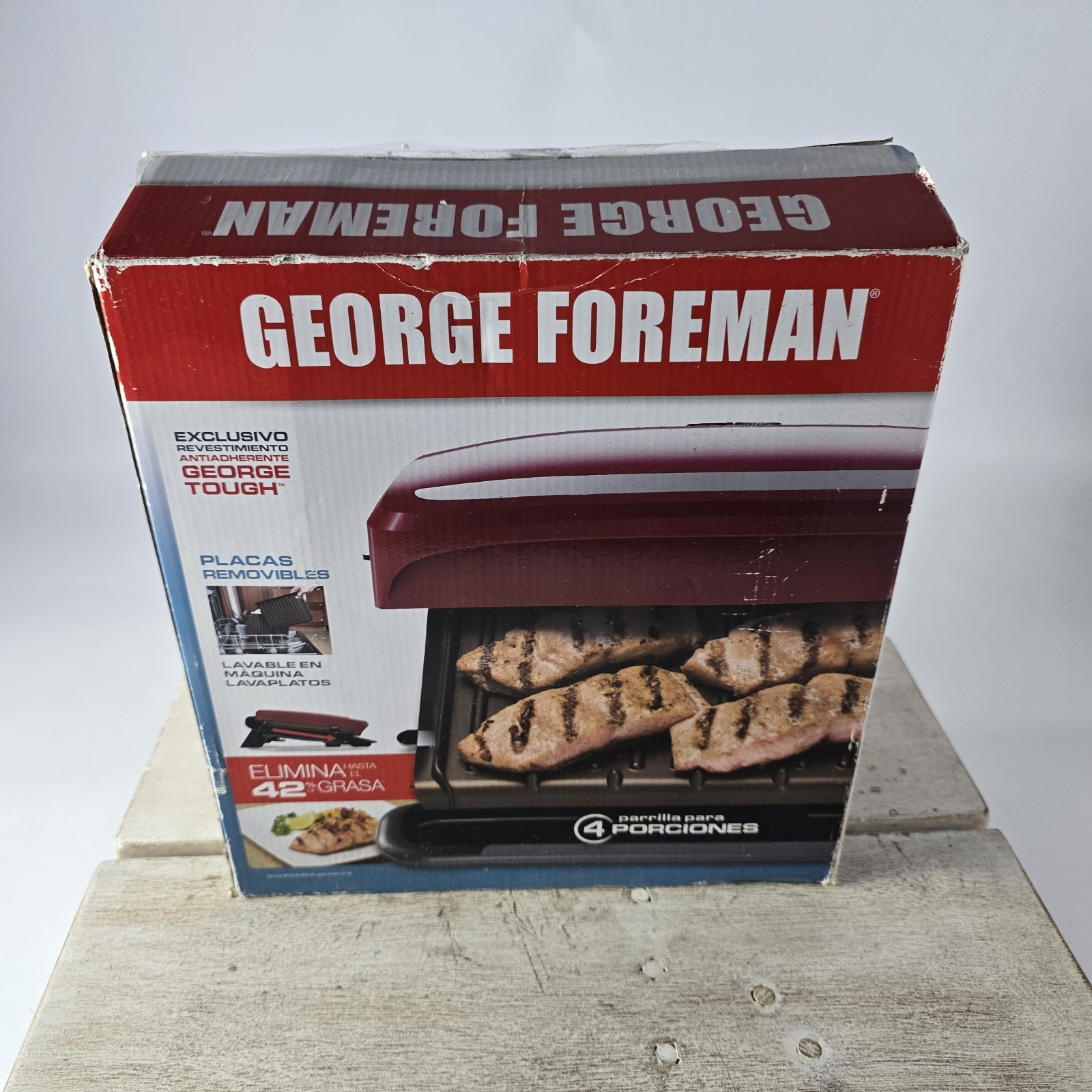 Open Box George Foreman 4 Serving Removable Plate Electric Grill Panini Press
