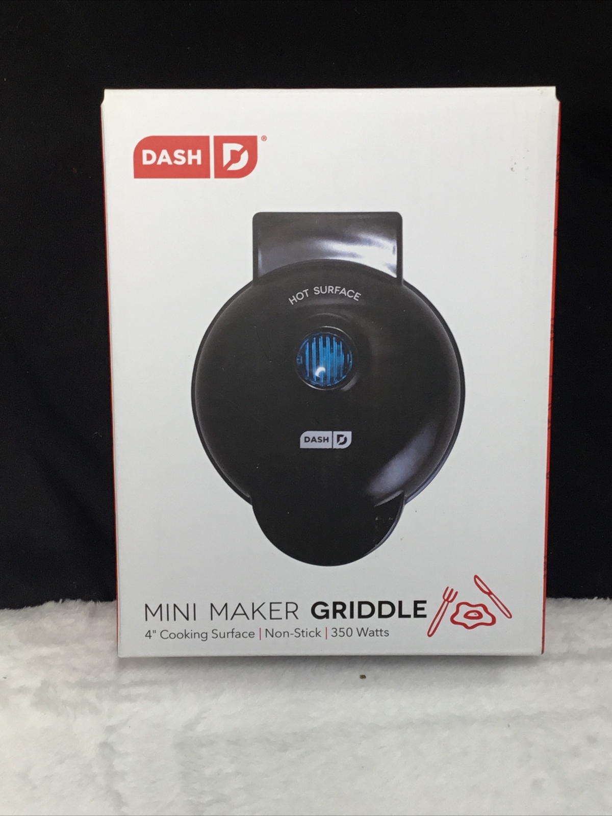 Dash Compact Mini Maker Griddle 4” Nonstick Cooking Surface Plug In 350 Watts