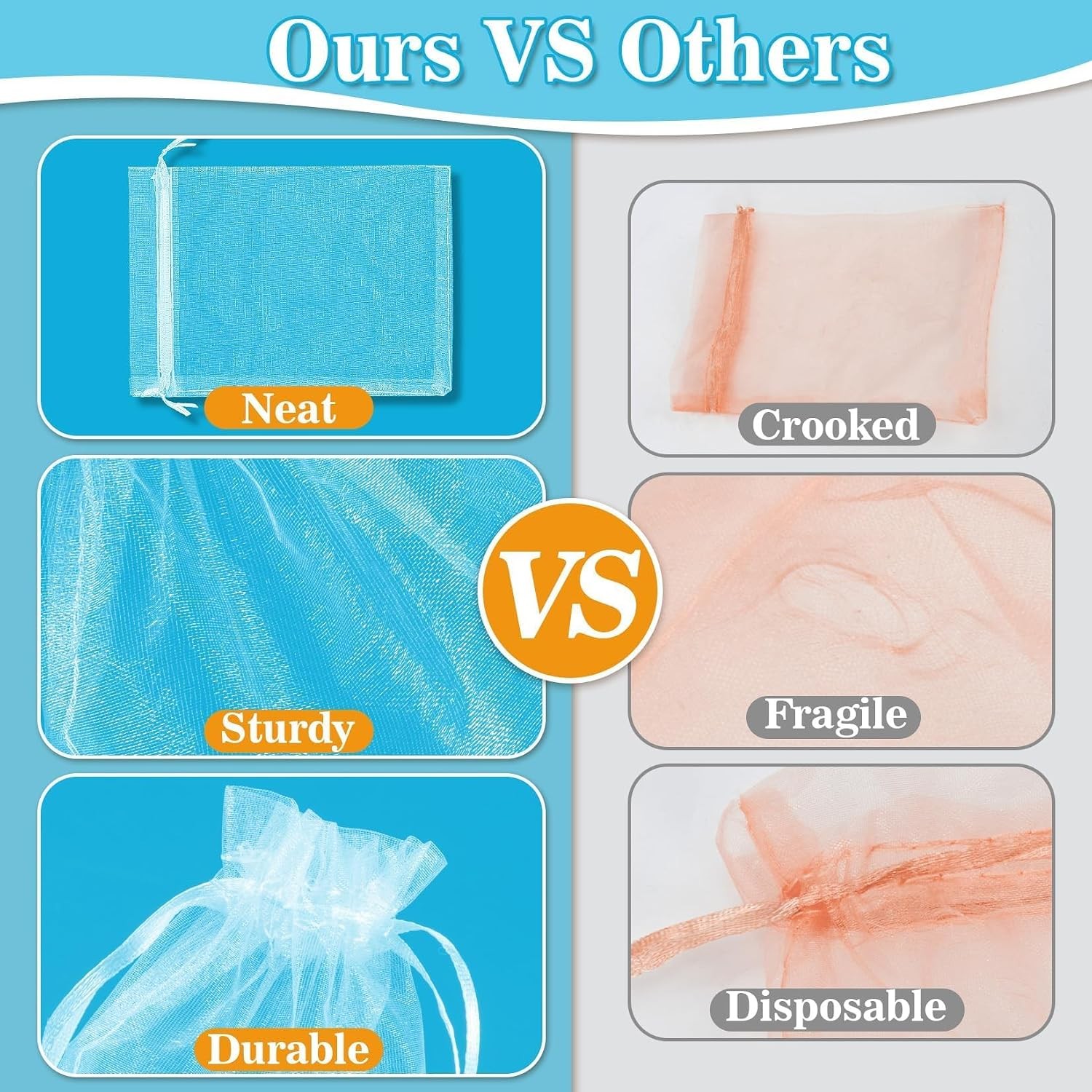 50 White Organza Bags 3”X4” – Small Organza Sachet Jewelry Gift Favor Bags Dra