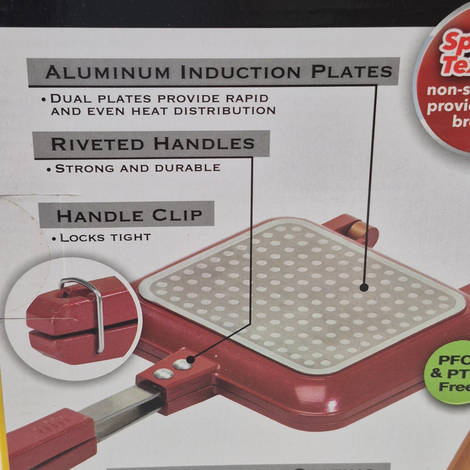 New open box Red Copper Flipwich Non-Stick Stovetop Panini & Sandwich Maker