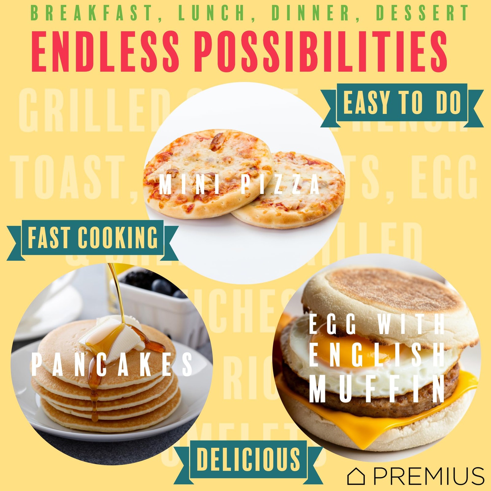 Mini Snack Griddle Maker 4″ Ceramic Nonstick 550W – Quick Breakfast & Lunch