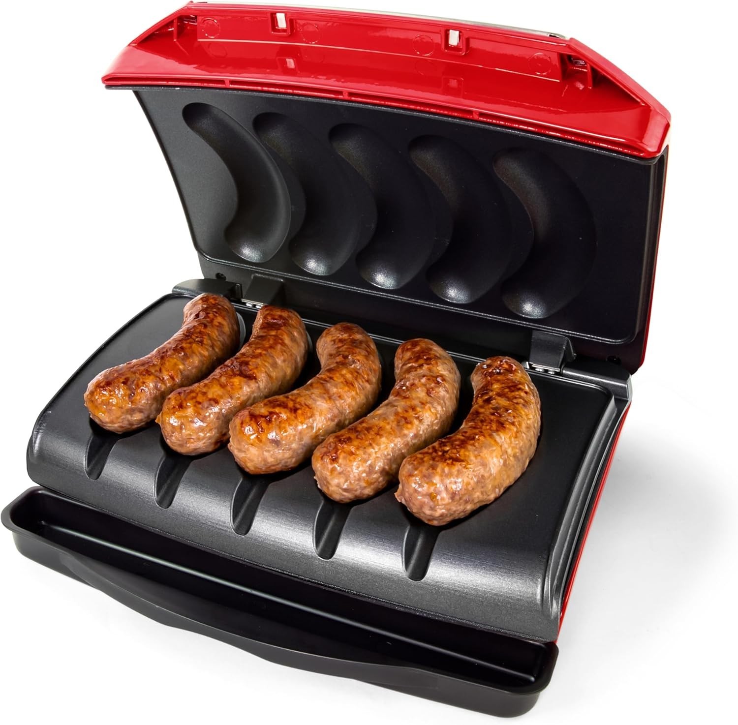 Game Day Sausage & Brat 5 Link Electric Grill W/ Oil Drip Tray Carry Handle &