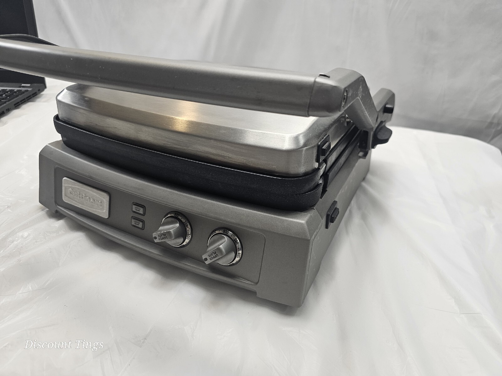 Cuisinart Griddler Deluxe GR-150 Double Griddle Plate Brushed Stainless W/ Pan