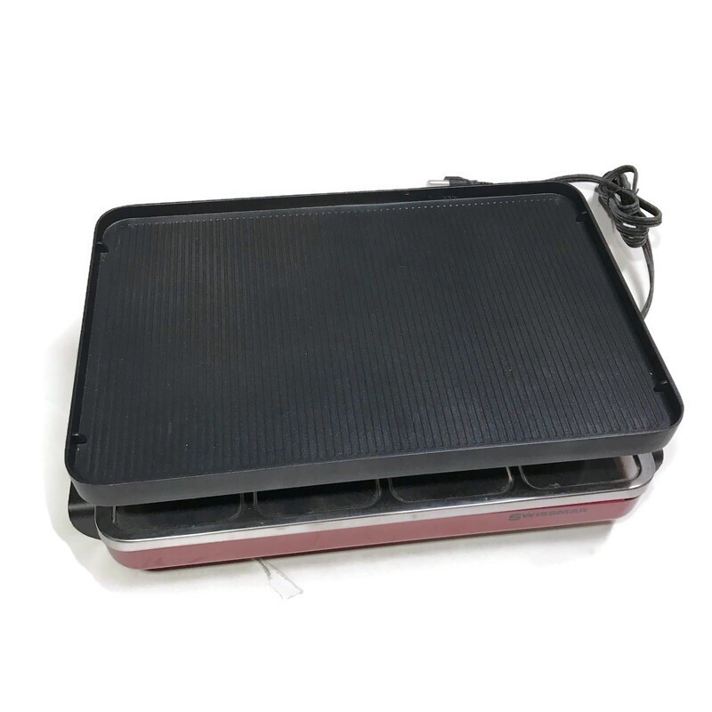 Swissmar Cast Aluminum 4 Person Valais Raclette Cheese Red Party GRILL ONLY