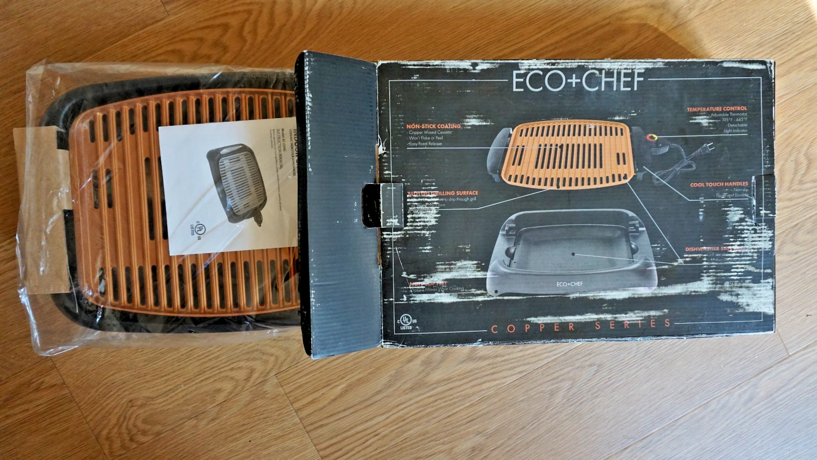 ECO+CHEF INDOOR GRILL CERAMIC NONSTICK NEW