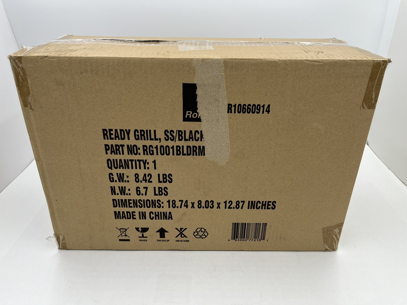 Ronco Ready Grill Stainless Steel/Black, R10660914 NEW Open Box