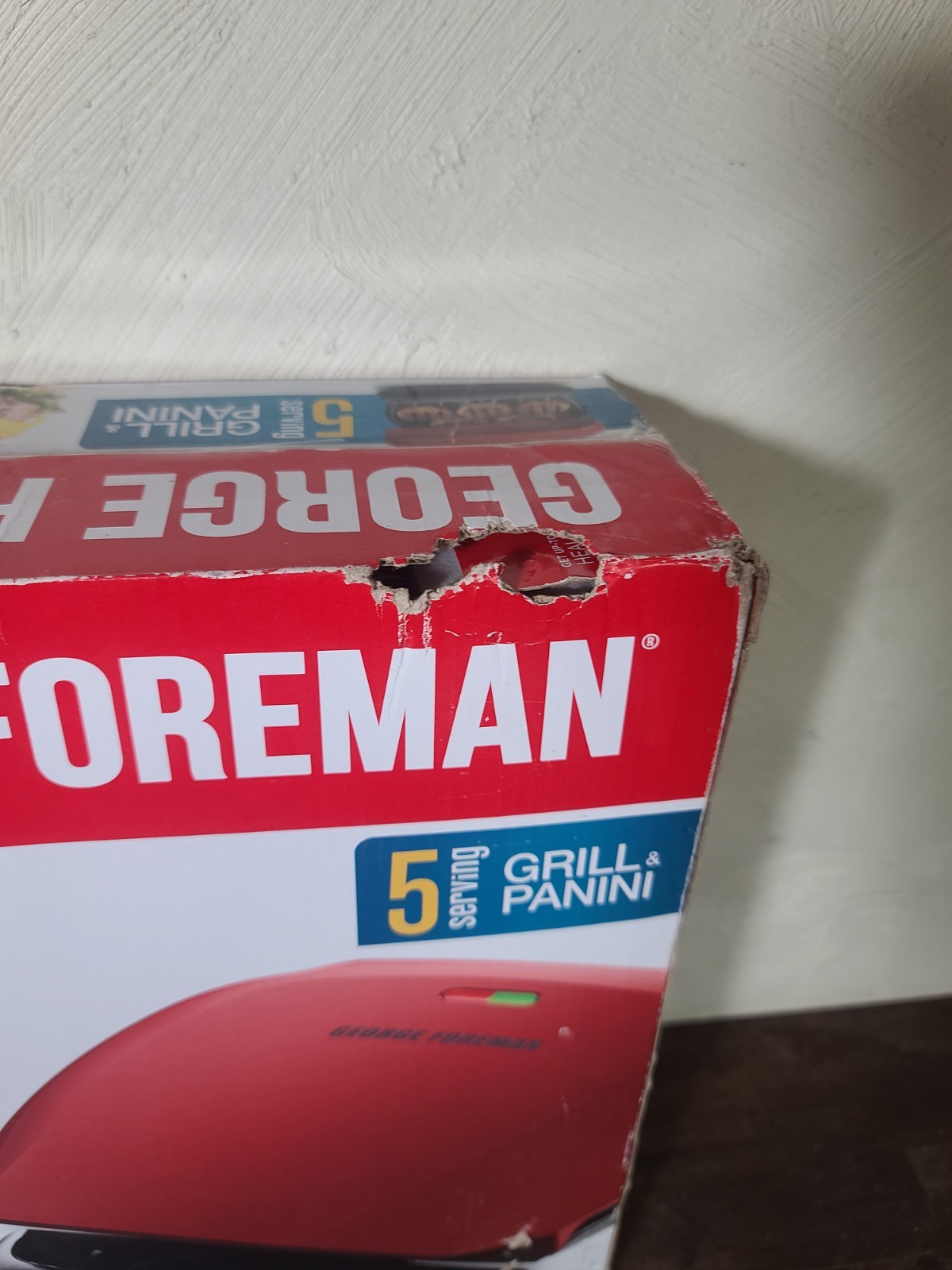 George Foreman Grill & Panini Press Model GR2080R 5 Serving Grill Red New Sealed