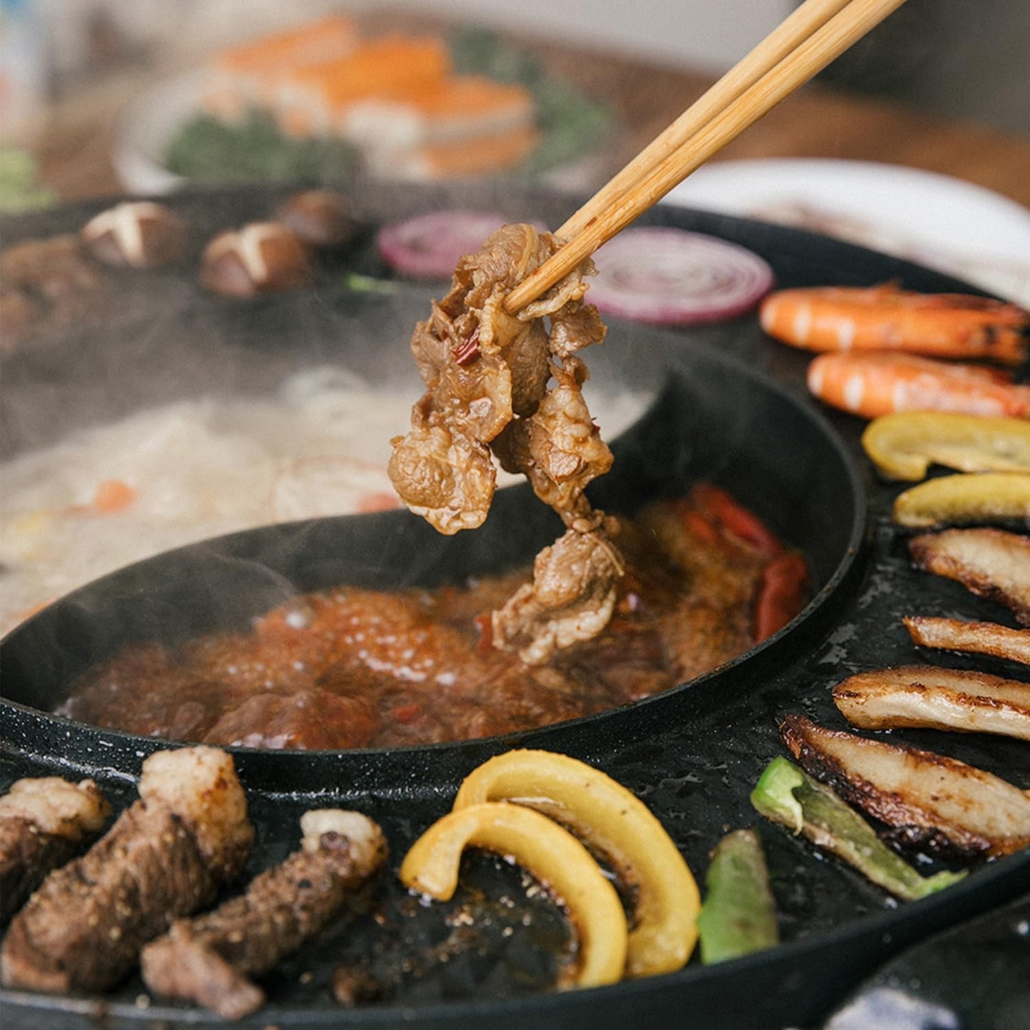 Luxury Smokeless 2-in-1 Electric Grill and Hot Pot for Perfect Indoor Dining