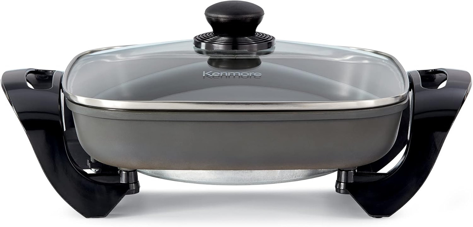 Kenmore Non-Stick Electric Skillet with Removable Drip Tray, Black, 10″ X 18″ Co