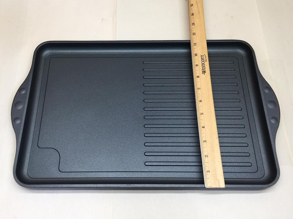 Swiss Diamond Nonstick 28cm x 43cm Cast Aluminum Double-Burner Combo Grill Pan