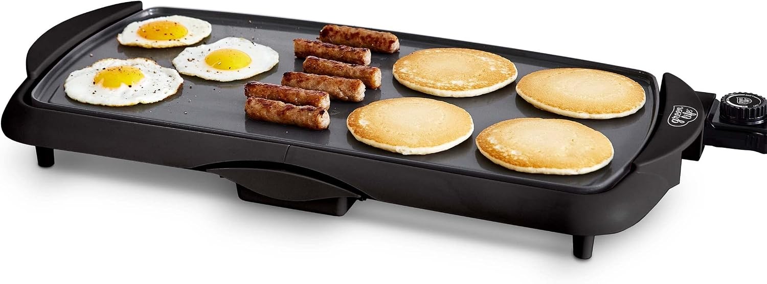 20″ Extra Large Electric Griddle Turquoise PFAS-Free Ceramic Nonstick Coating