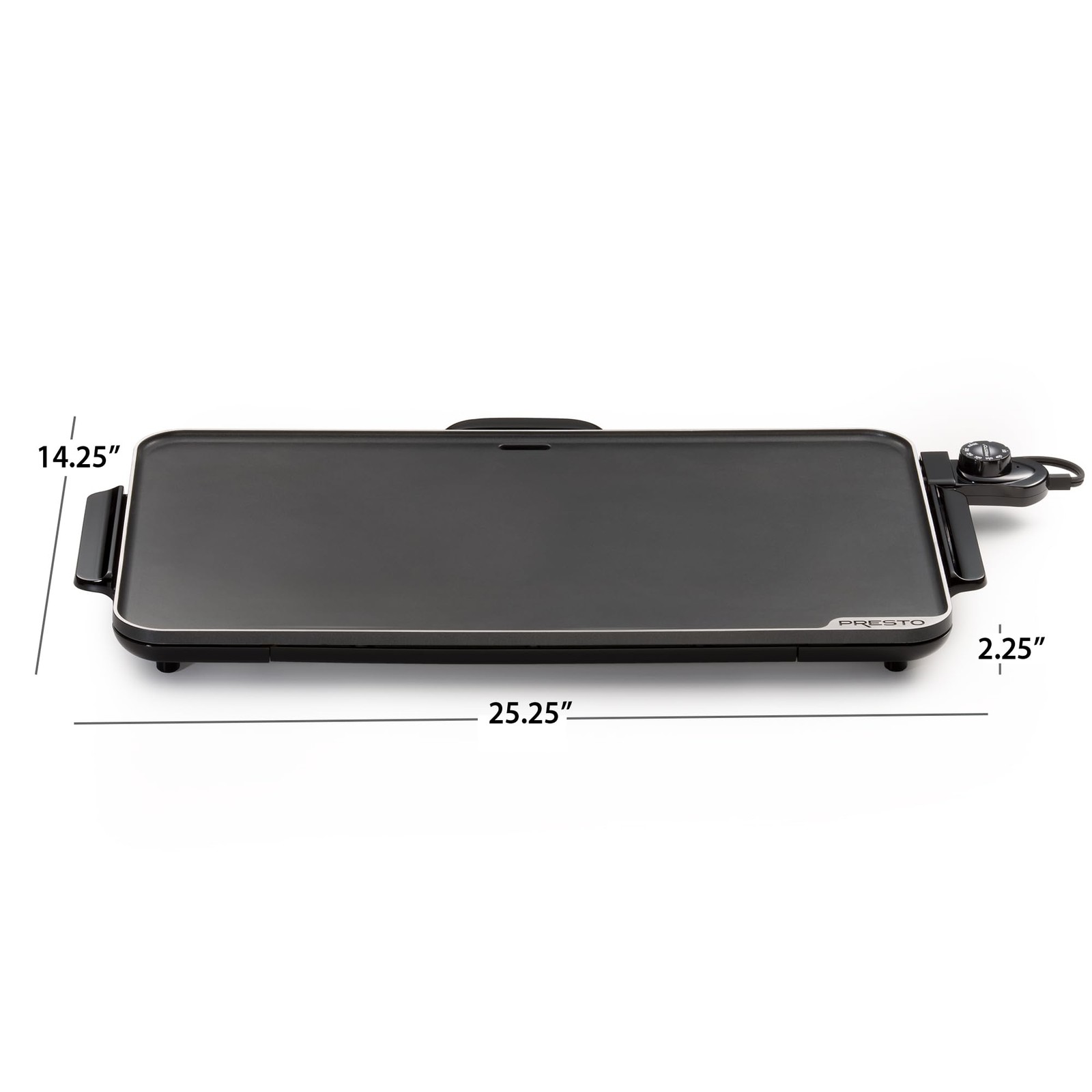 Presto 07072 22-Inch Extra Large Griddle, 22″x 13″, Low 22-Inch, Black