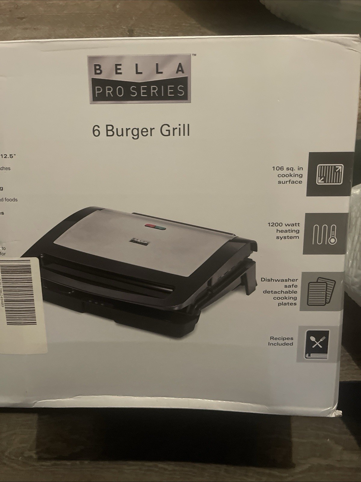 Brand New Bella Pro Series 6 Burger Grill (TSK-C267G)