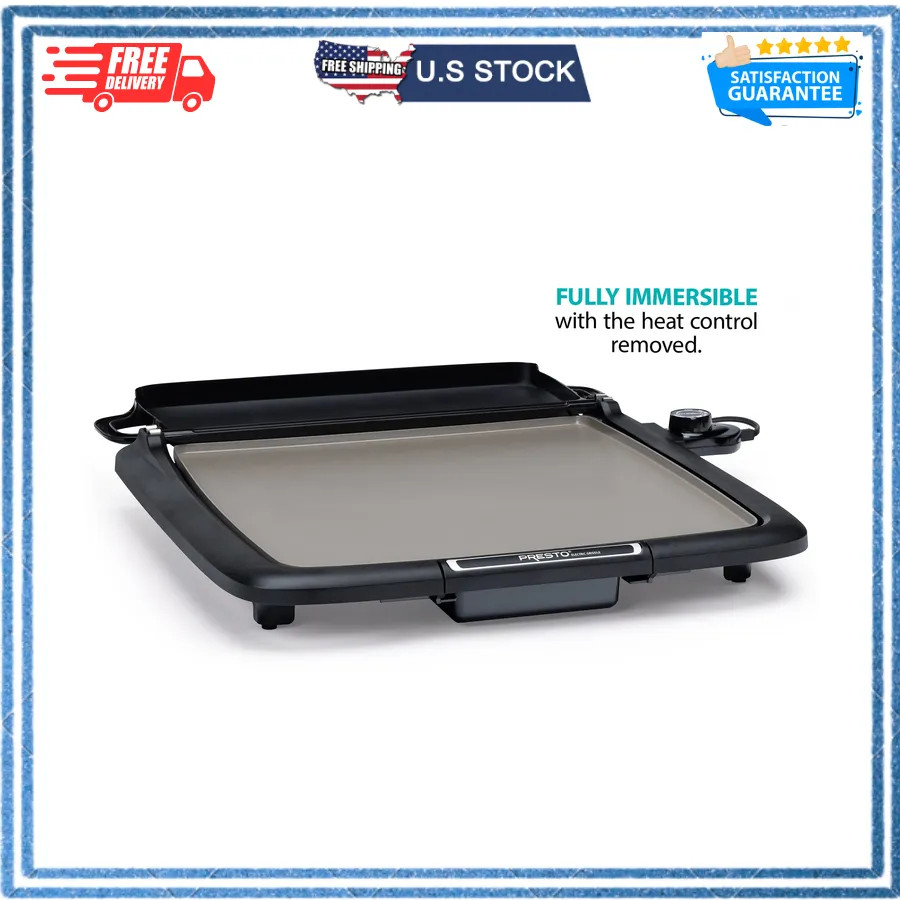 Presto Ceramic Nonstick Electric Griddle with Warming Tray