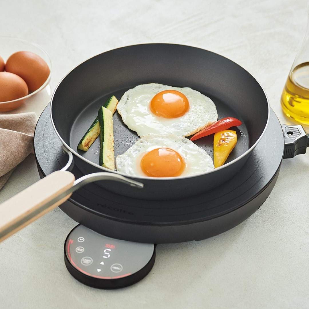 recolte Tabletop IH Heater Cooking Griddle RIH-1 & IH Compatible Pot Set 2 Color