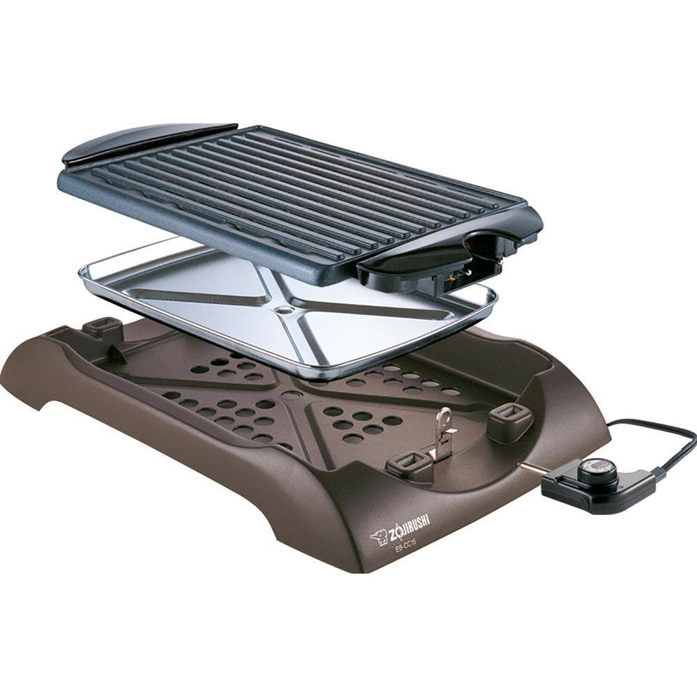 112 Sq. In. Brown Non-Stick Indoor Grill with Temperature Control