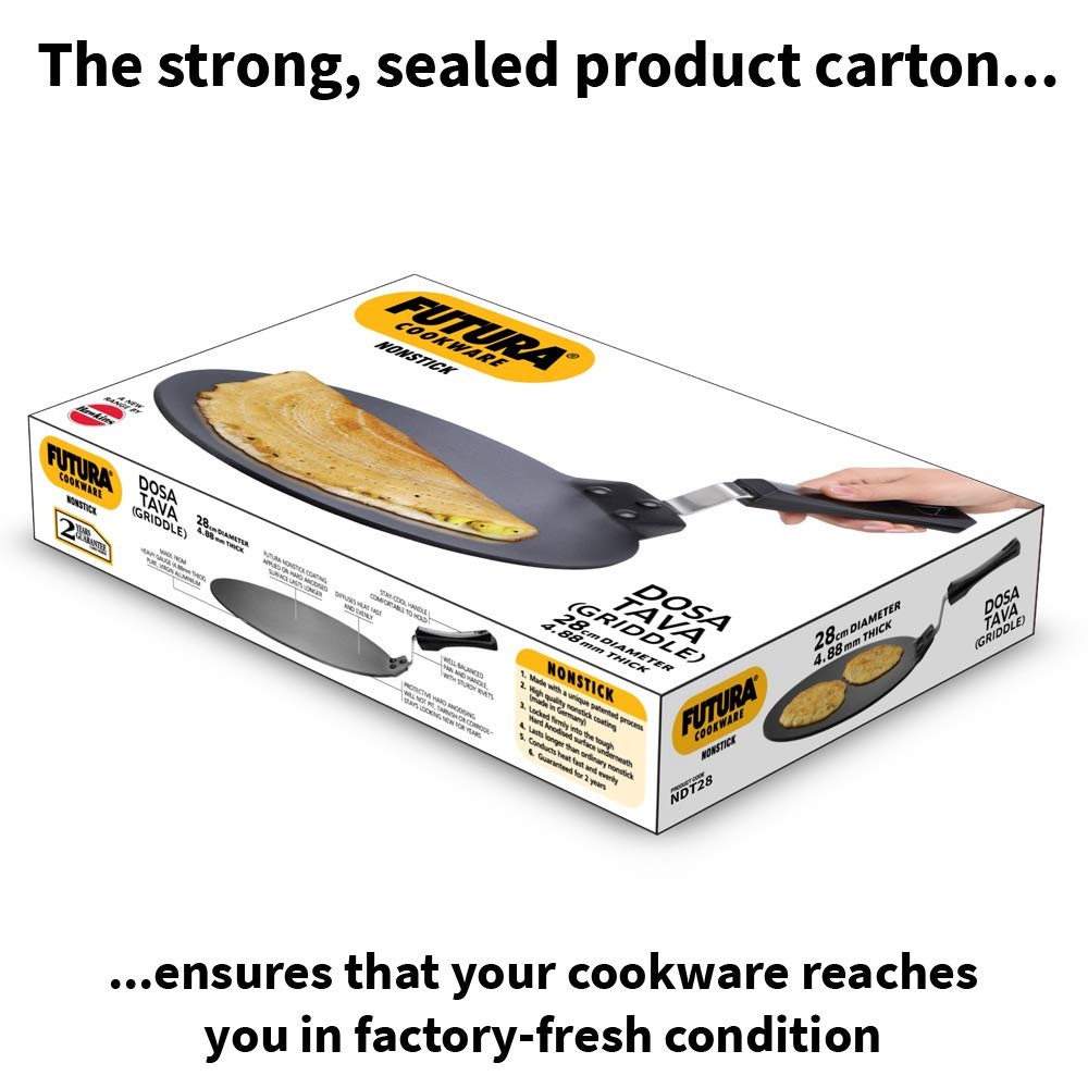 Non Stick Dosa Tava 11 inch Griddle Black Hawkins Futura Non Stick Flat Dosa Pan