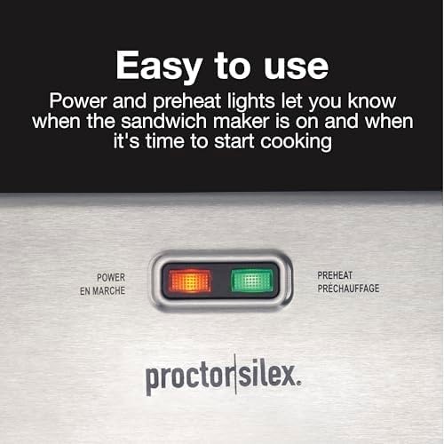 Proctor Silex Deluxe Hot Sandwich Maker With PFAS-Free Non-Stick Plates | Fit…