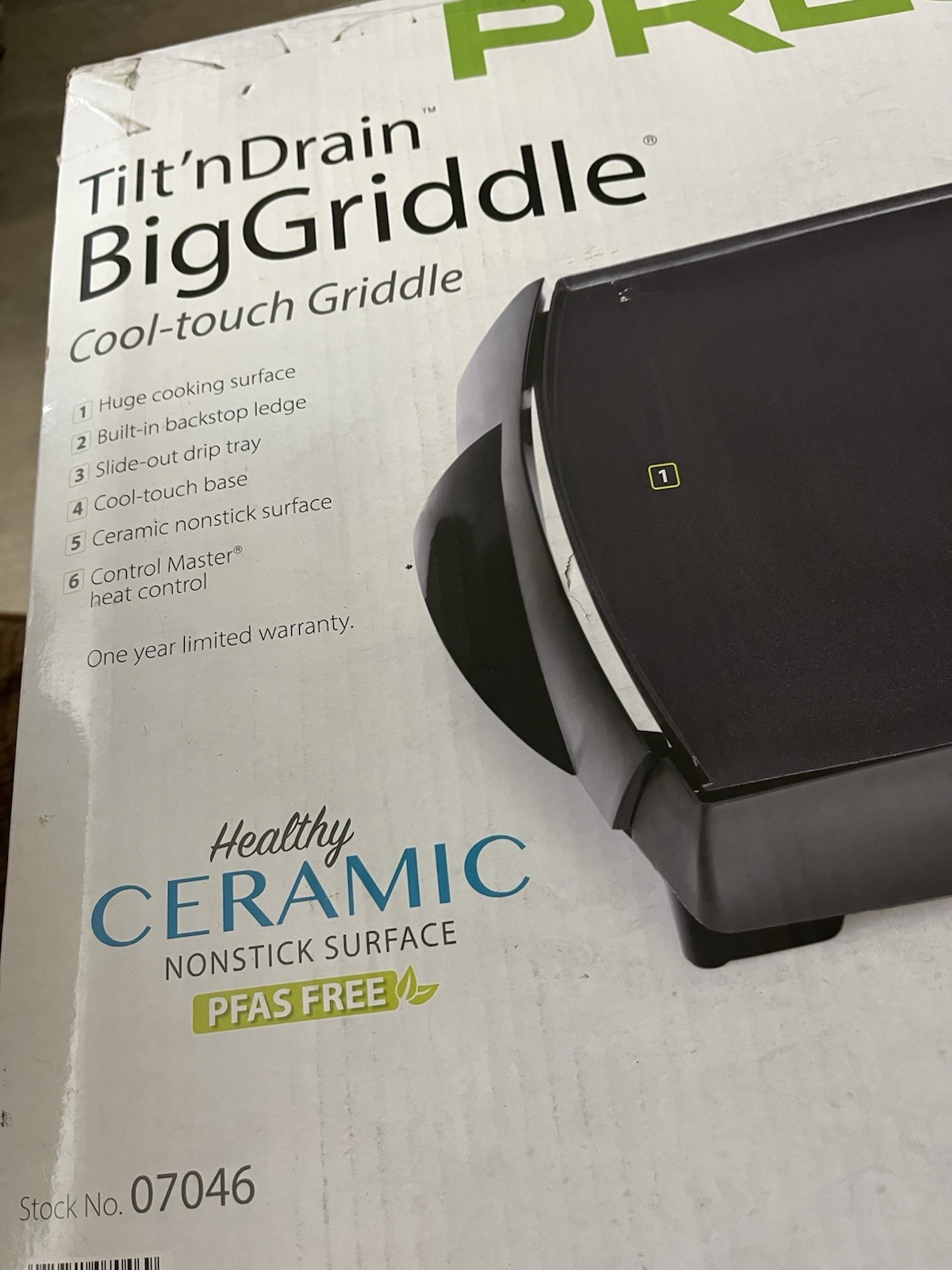 Presto Tilt’nDrain BigGriddle Cool-Touch 1500W Ceramic Nonstick 07046
