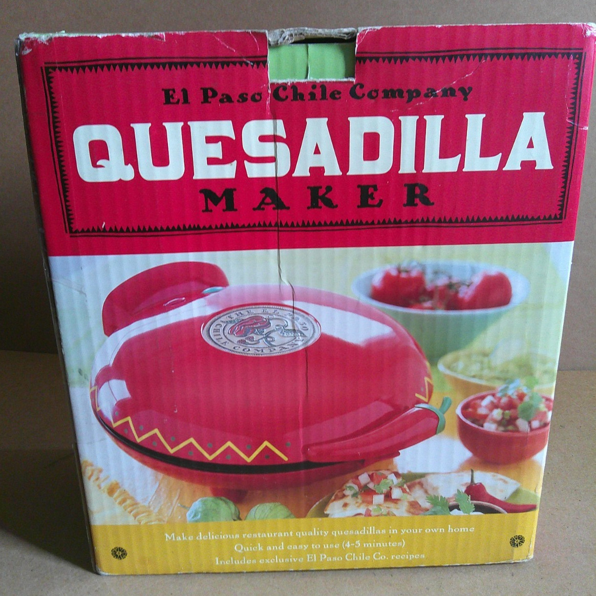 El Paso Chile Company RED Quesadilla Maker With Manual