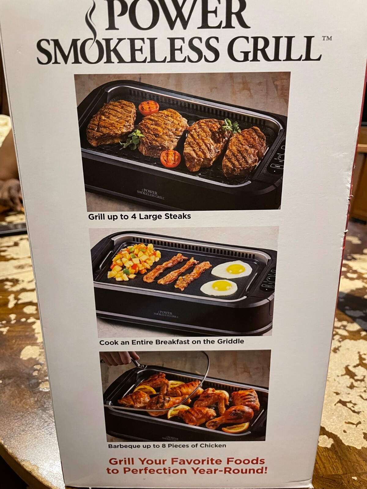 Power Smokeless Grill; used; black; cooking area: 13.5” x 8”; non-stick;