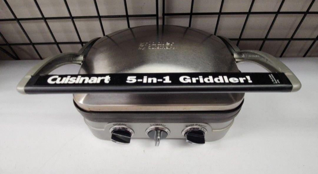 Cuisinart GR-4N 5-in-1 Griddler Electric Contact Grill Griddle 1500W Silver