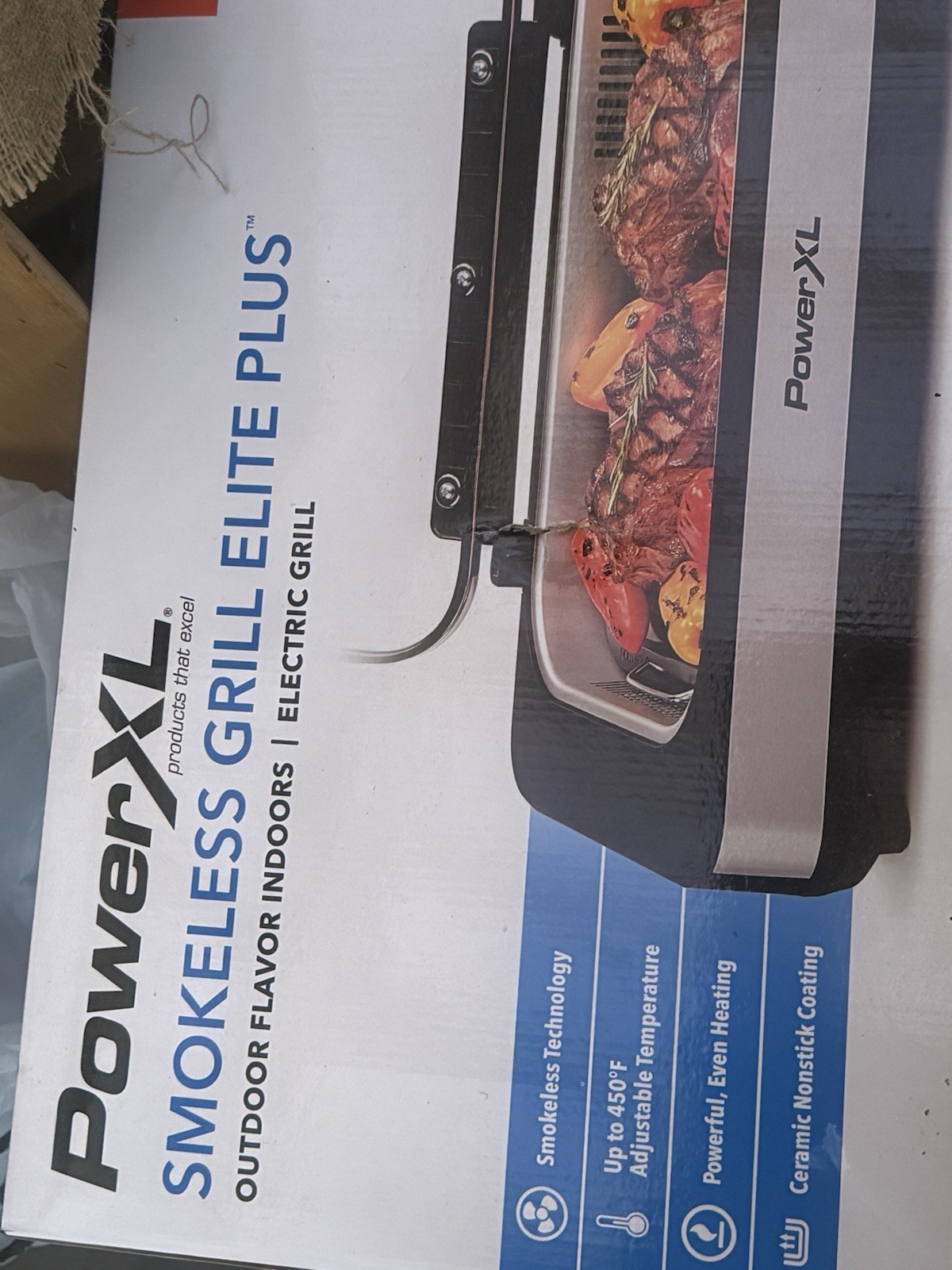 PowerXL SMG-01 Smokeless Grill Elite Indoor Electric Grill Family Size