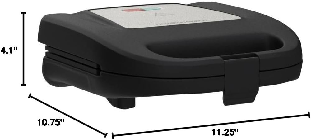 Electric Sealed Sandwich Maker Grill W/ PFAS-Free Nonstick Plates Compact Black