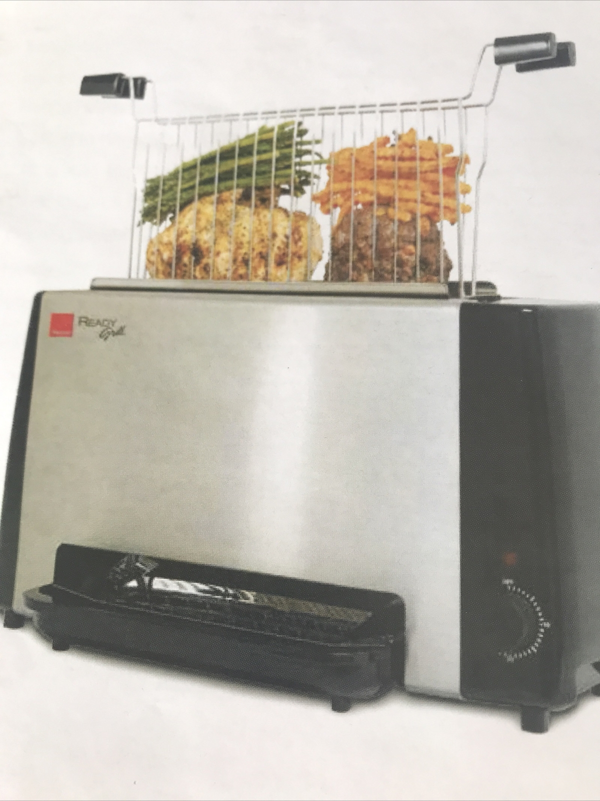 Ronco Cooking Grill Cooker Smokeless Indoor Stainless / Manual * Side Damage
