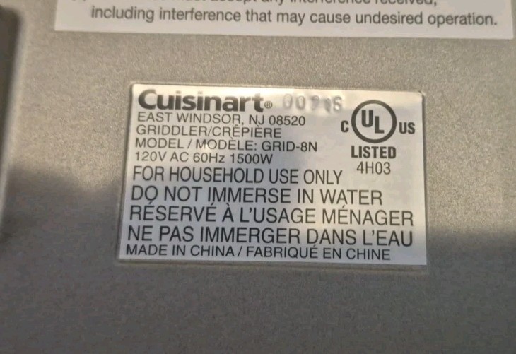 Cuisinart Griddler 5-in-1 Contact Grill Panini Press Sandwich Maker GRID-8N