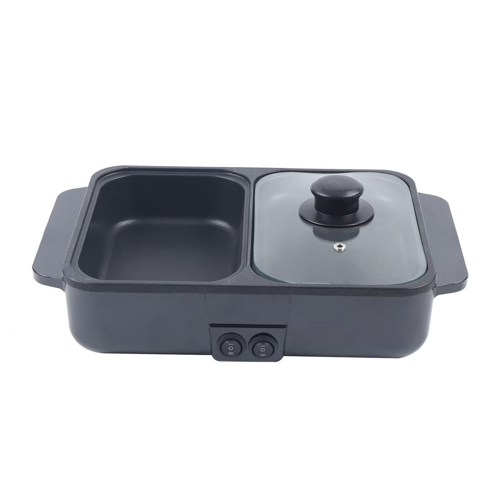 Mini 2-IN-1 Electric Hot Pot BBQ Grill Kitchen Smokeless Shabu Cooking Pan 1200W