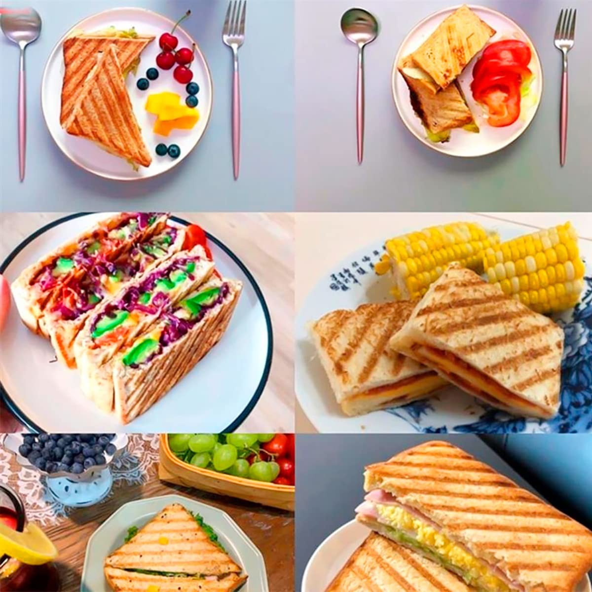 Stovetop Sandwich Toaster Maker Non-Stick Panini Press Camping Grill Pan