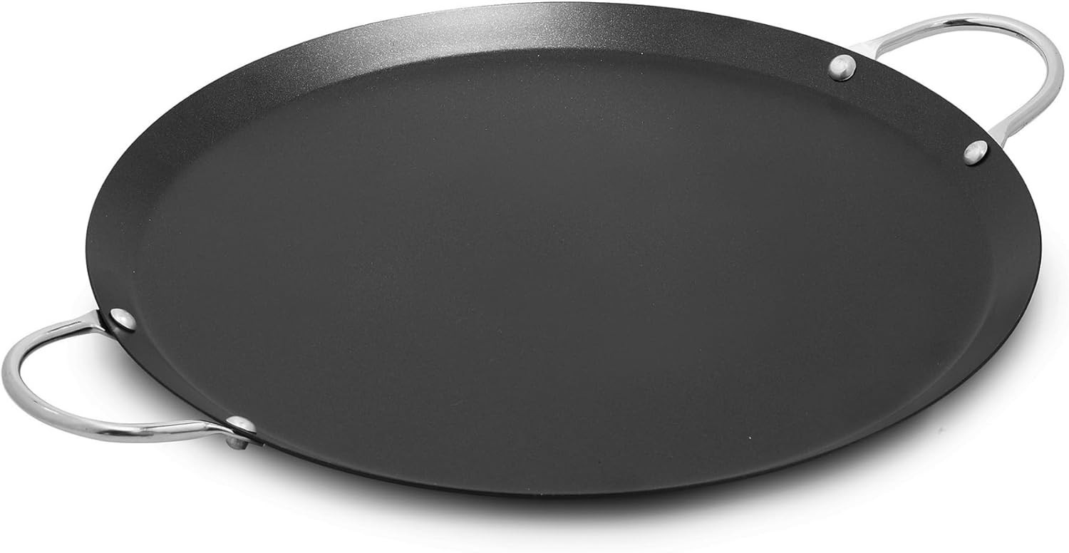 Lightweight 13.5in Carbon Steel Comal with Metal Handles – Ideal for Breakfast