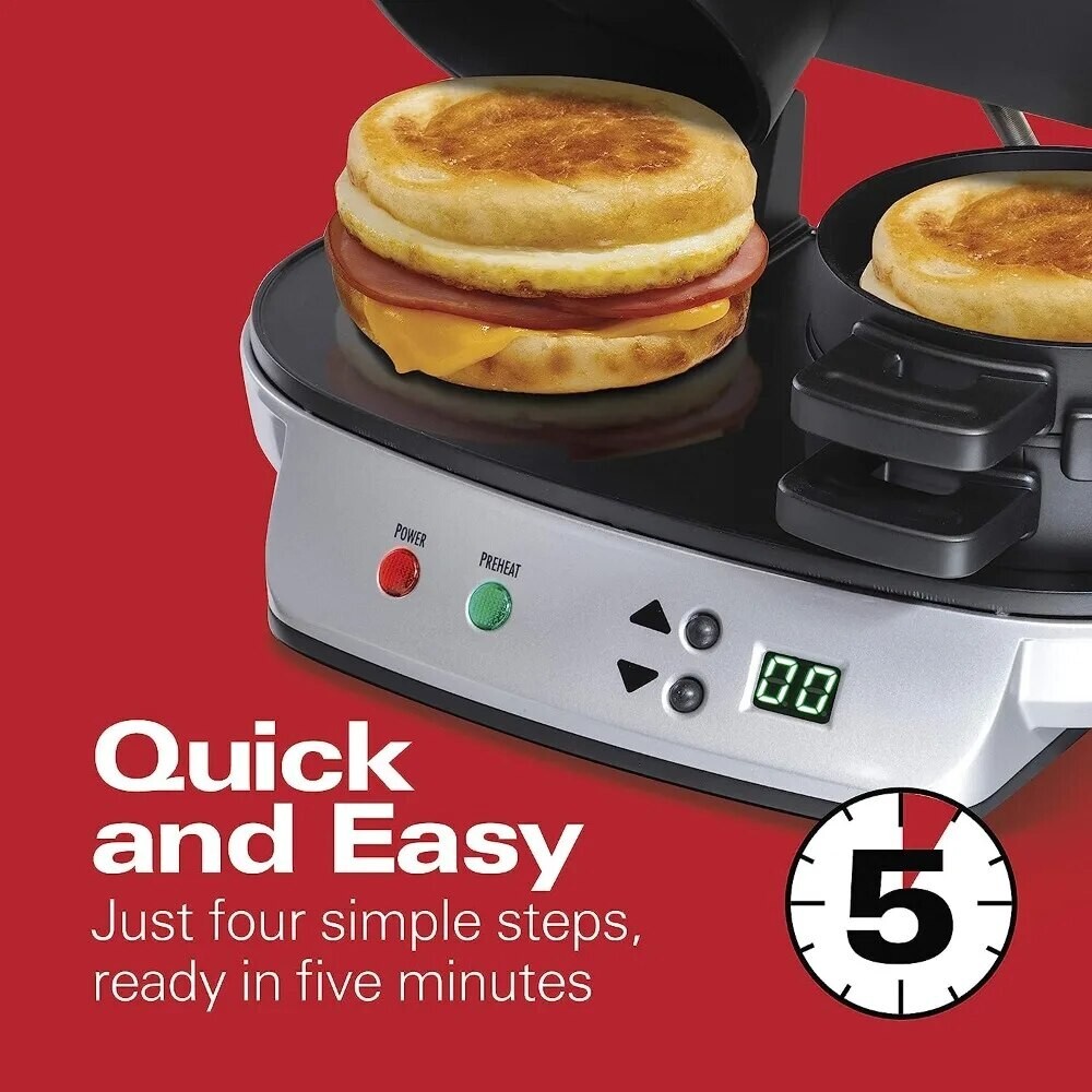 Hamilton Beach Dual Breakfast Sandwich Maker with Timer