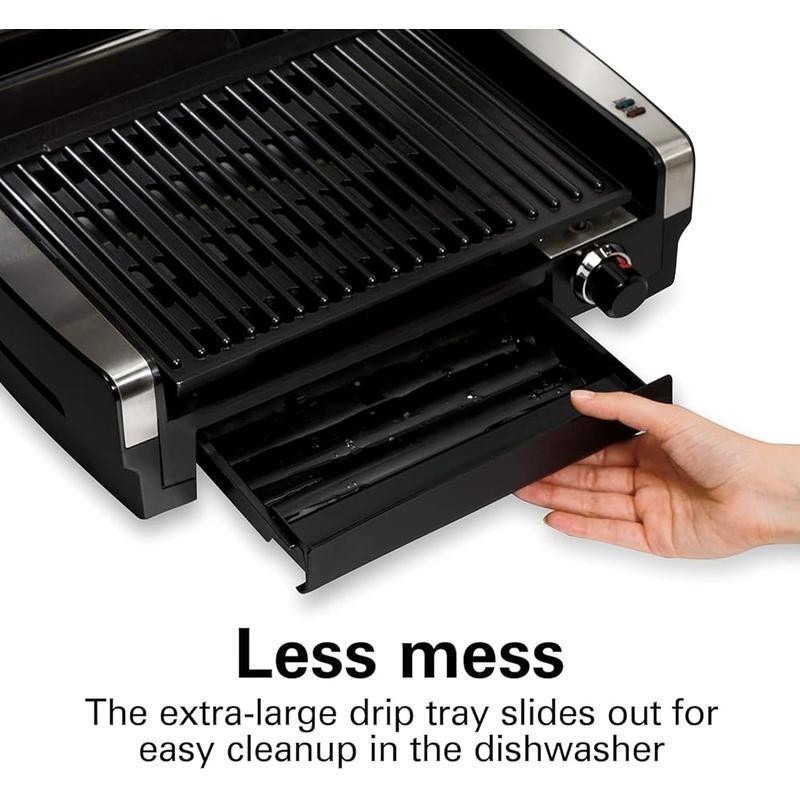Electric Indoor Searing Grill with Viewing Window Adjustable Temperature Control