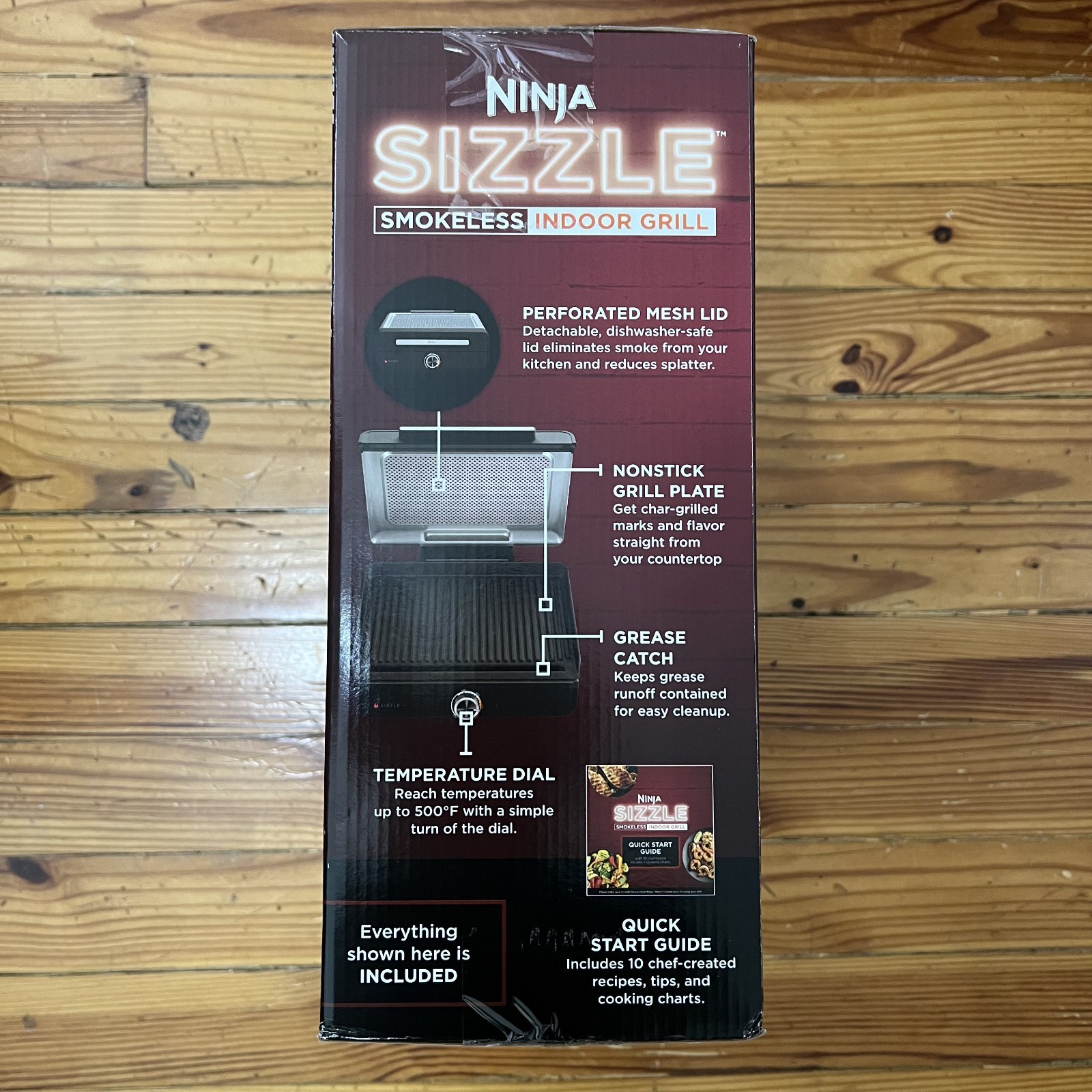 Ninja Sizzle GR100 Smokeless Indoor Grill Electric Countertop 14″ Surface *NEW*