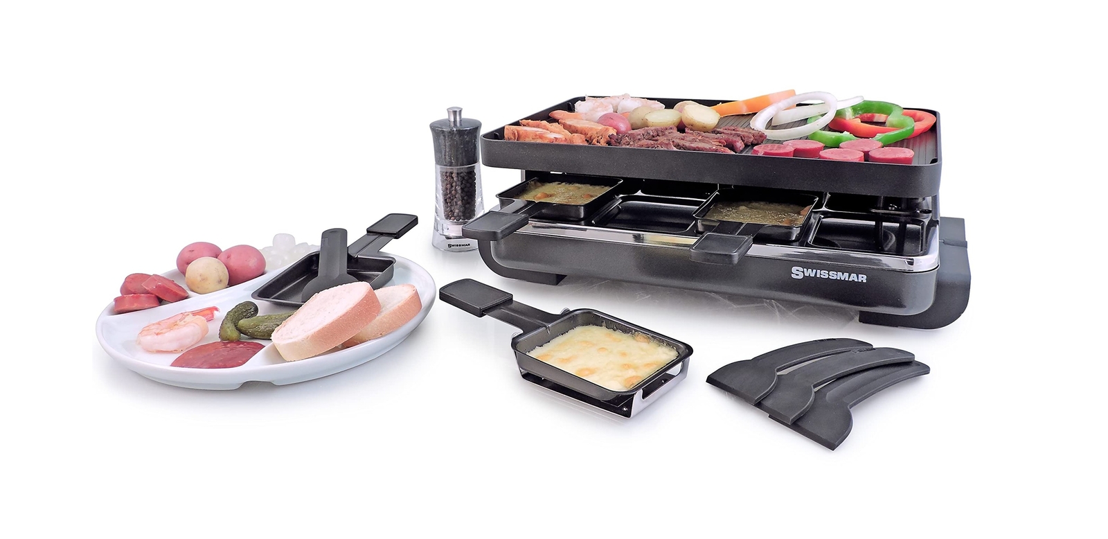 Swissmar KF-77041 Classic 8-Person Raclette Party Grill with Reversible Cast …