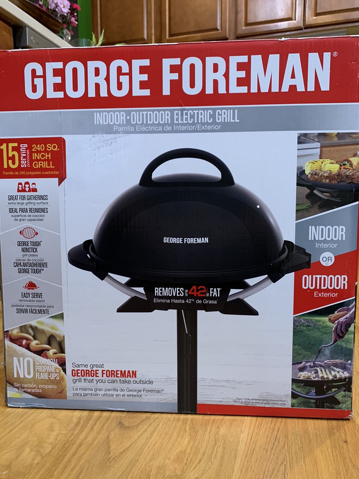 george foreman indoor outdoor electric grill 240 SQ Inch Grill Non Stick Surface