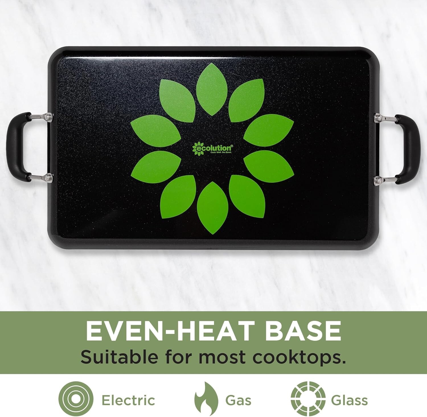 Expansive Double Burner Griddle with Dual Silicone Handles – 24 Inches Long