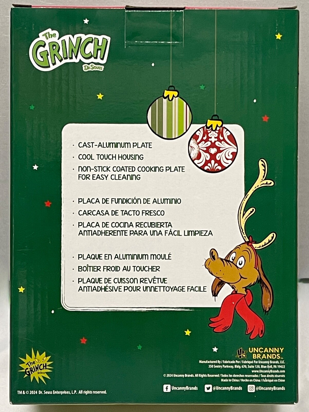 THE GRINCH DR SEUSS GRILLED CHEESE SANDWICH MAKER
