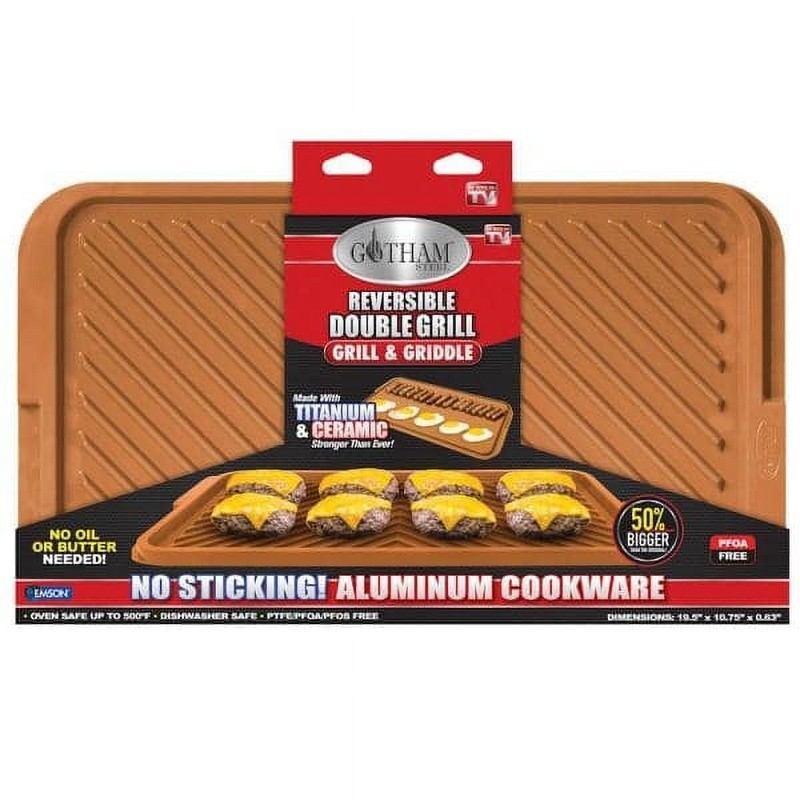 XL Nonstick Reversible Grill Griddle Pan Indoor Outdoor Cooking Oven Safe New