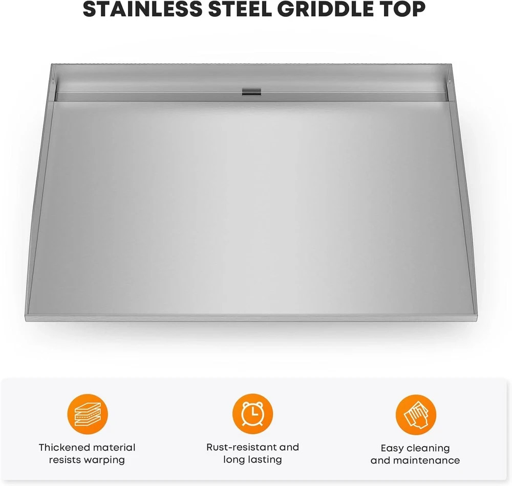 22″ Stainless Steel Griddle Top Replacement for Blackstone with Grease System